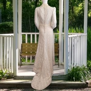 Vintage 70s Lace Wedding Dress